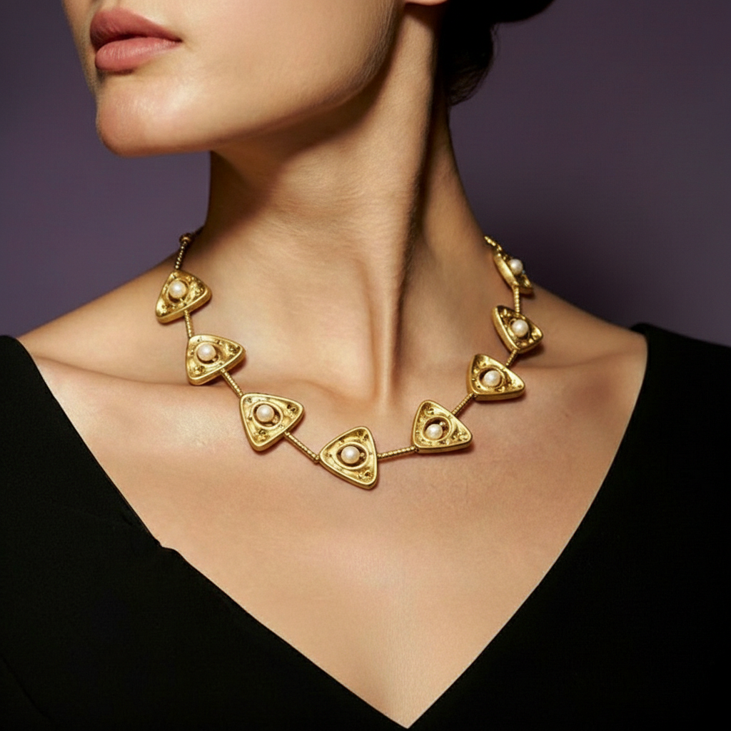 Orivelle Pearl Crest Chain Necklace