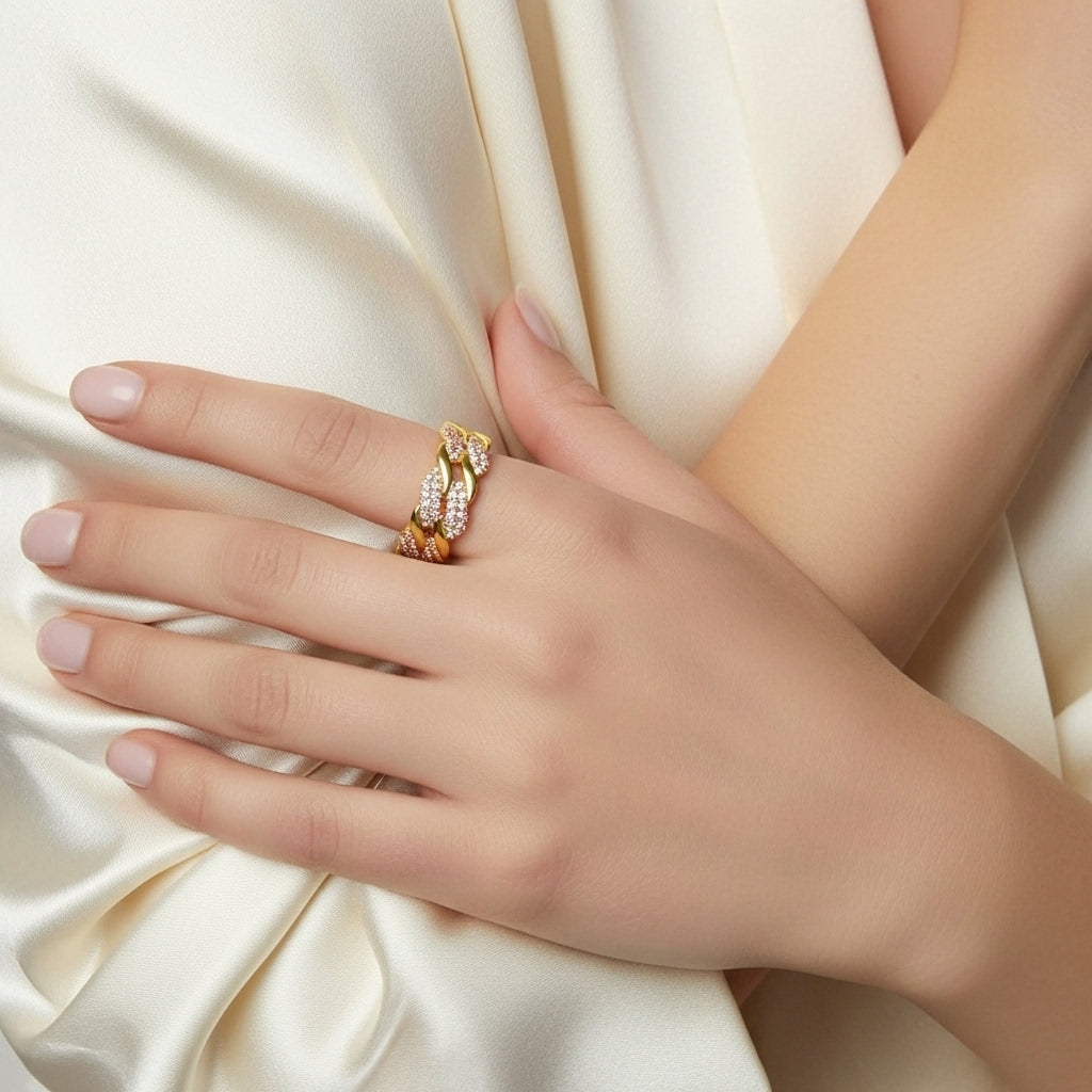 Serapha Weave Crystal Statement Ring