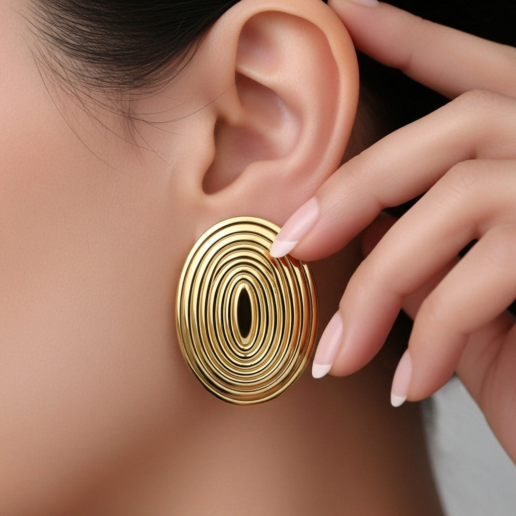 Veliora Contour Stud Earrings