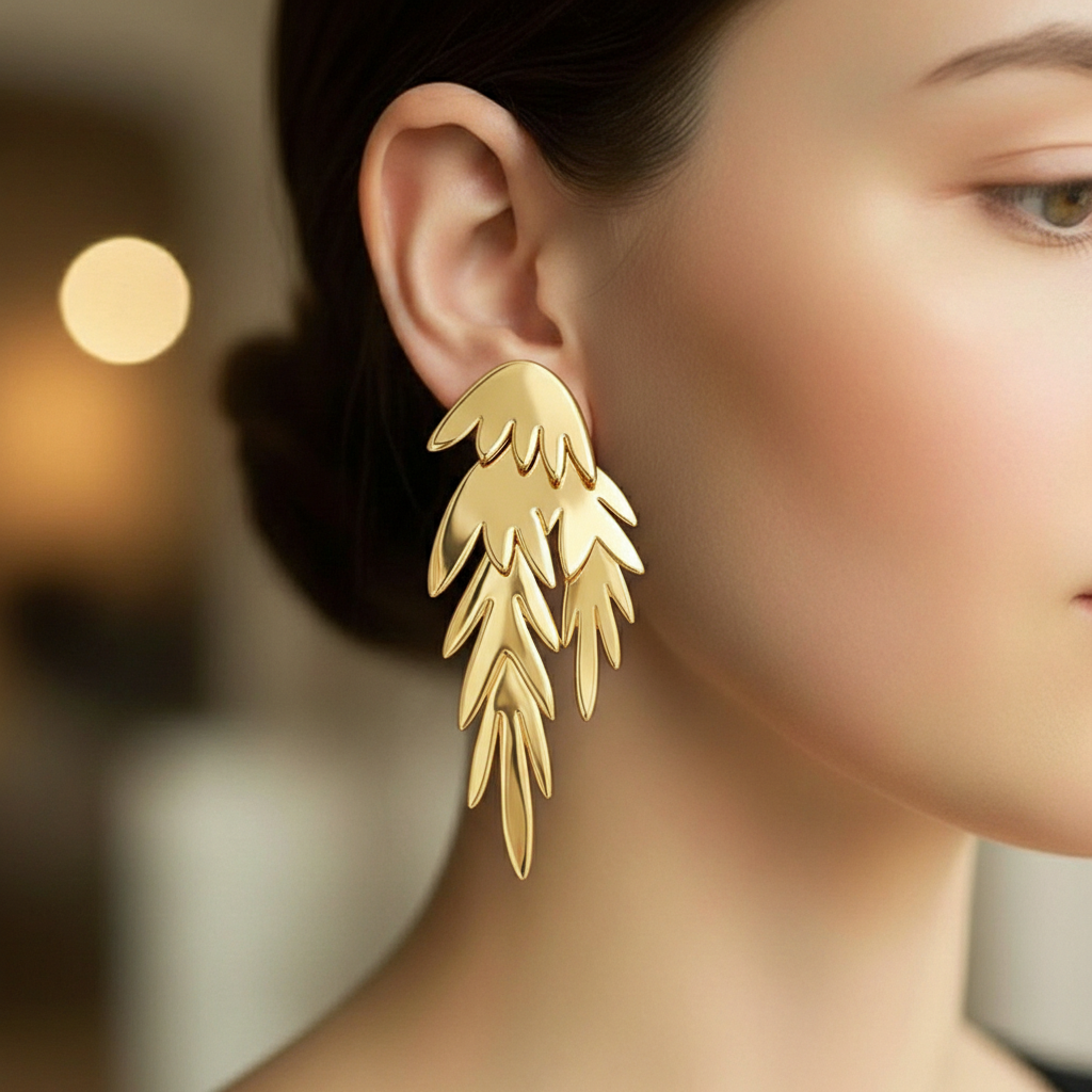 Sylvara Cascade Leaf Drop Earrings