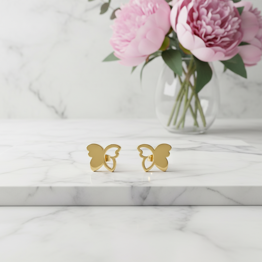 Aurelle Whisper Butterfly Stud Earrings