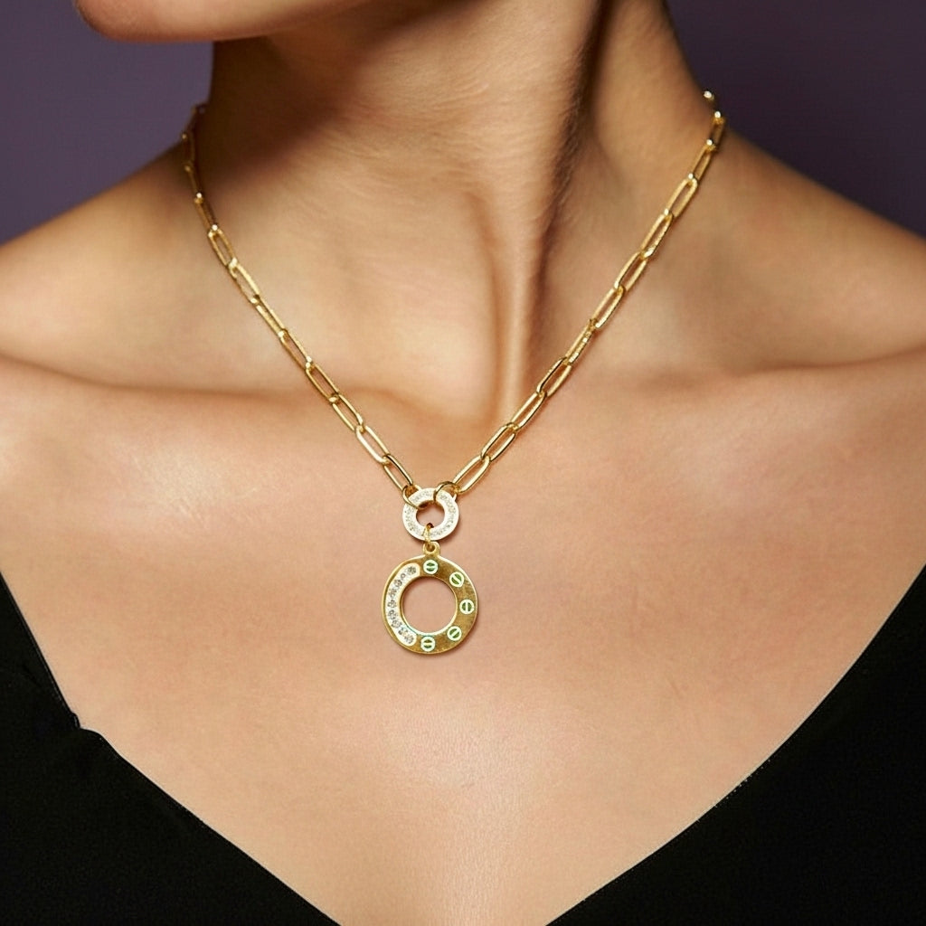 Ciravel Halo Link Pendant Necklace