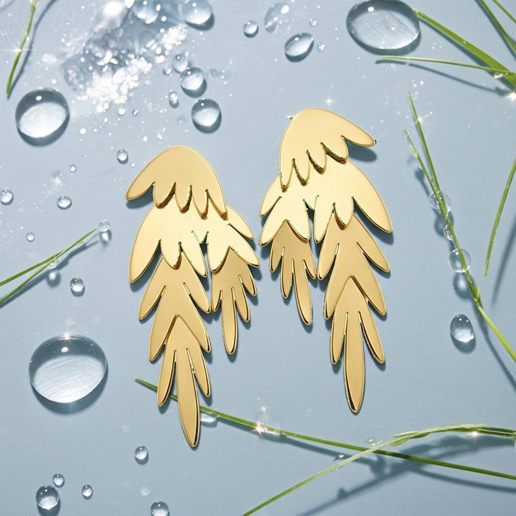 Sylvara Cascade Leaf Drop Earrings