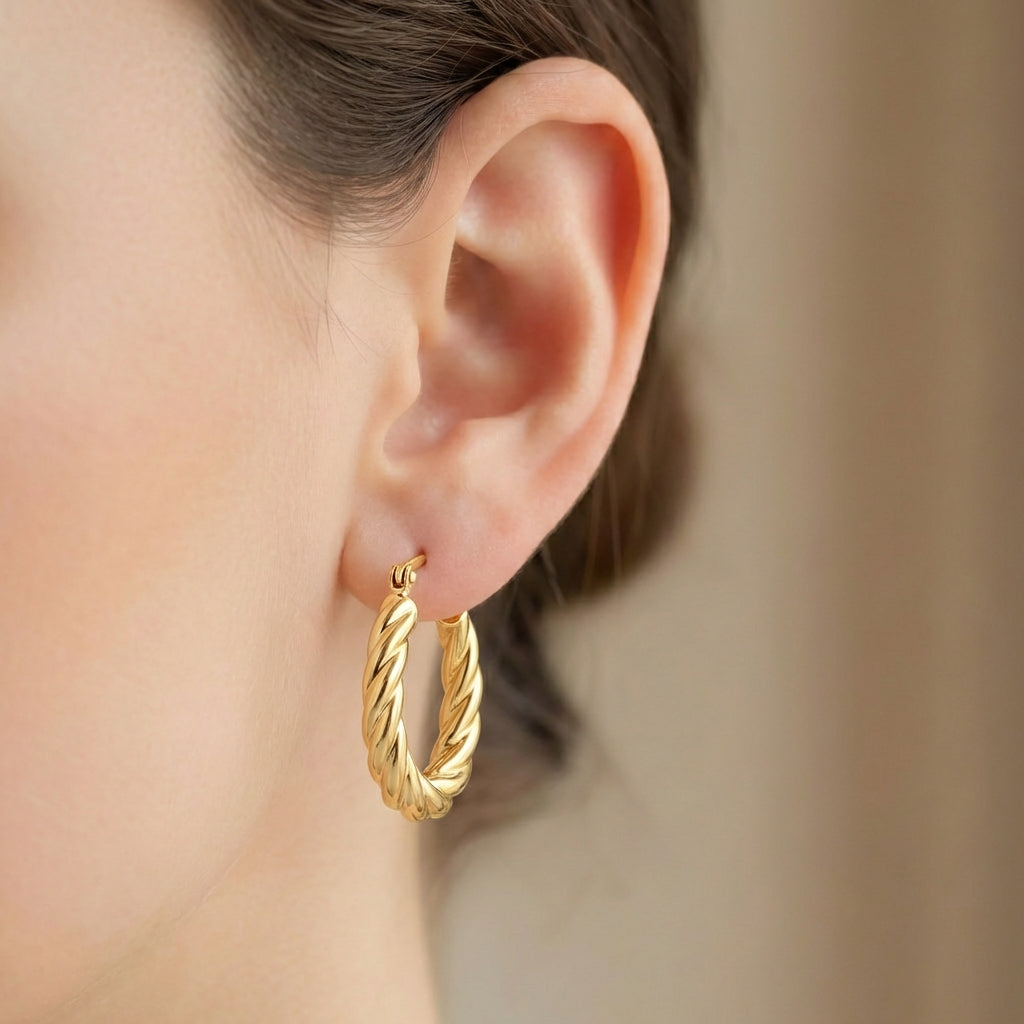 Lunara Twist Hoop Earrings