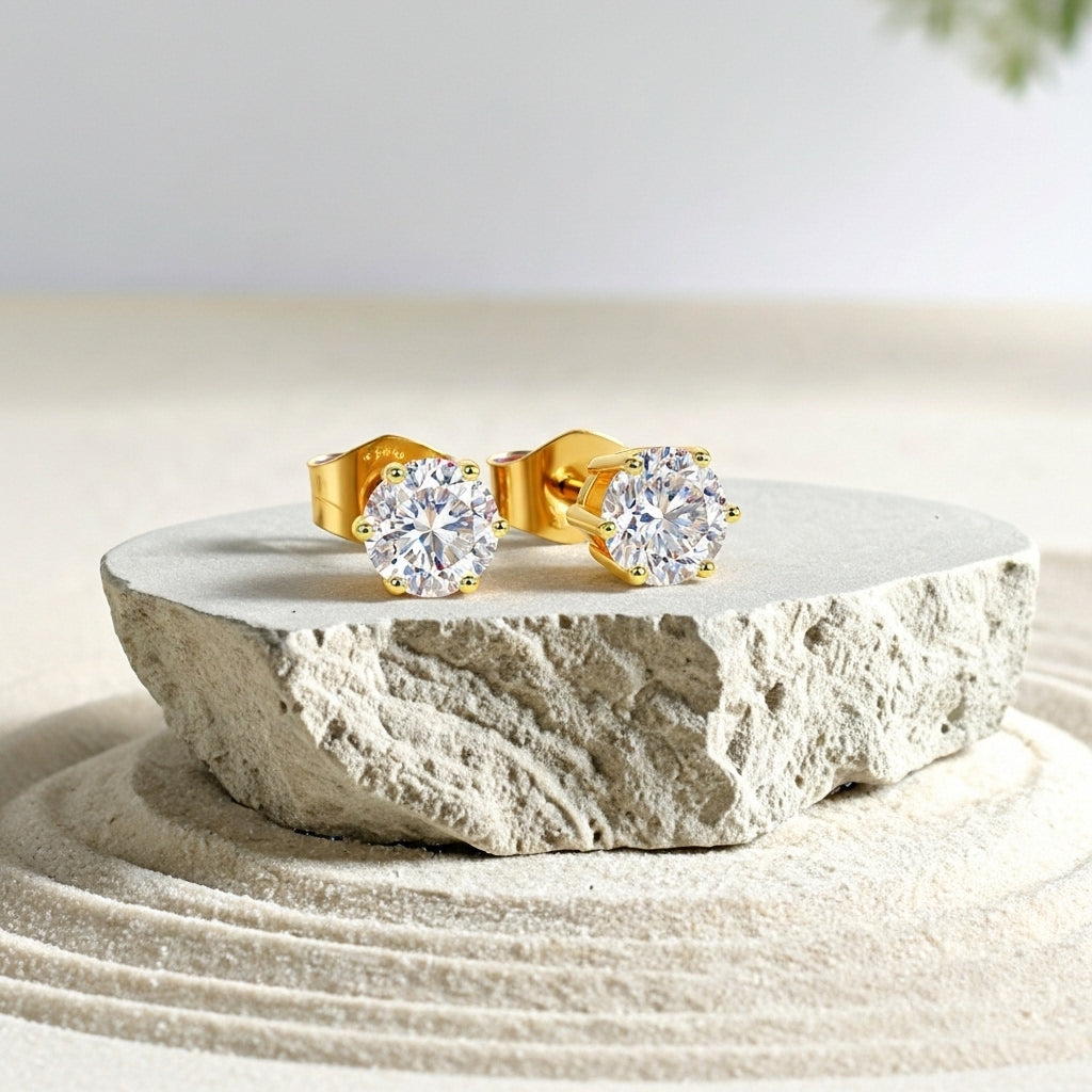 Solvara Halo Stud Earrings